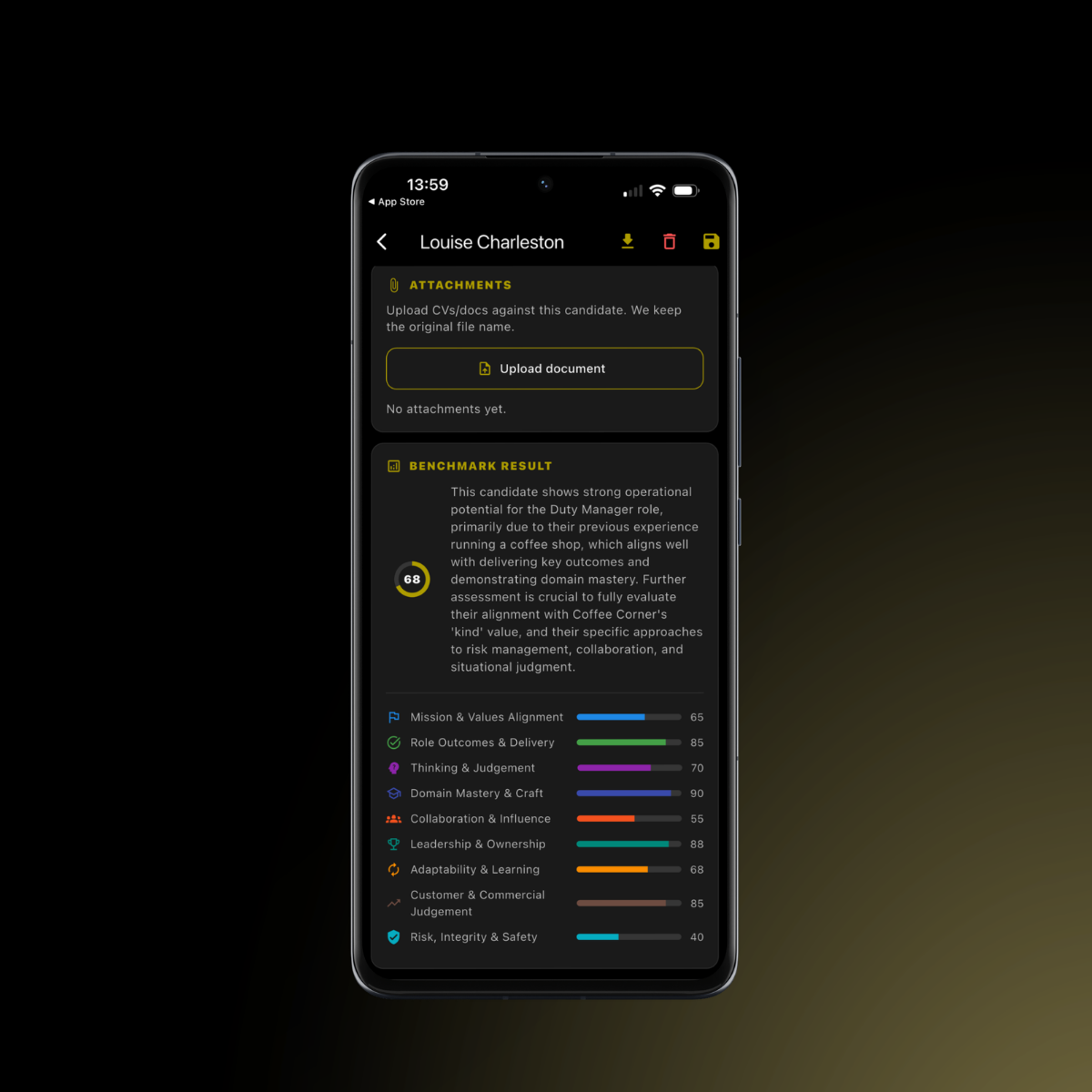 LensScore candidate fit analysis
