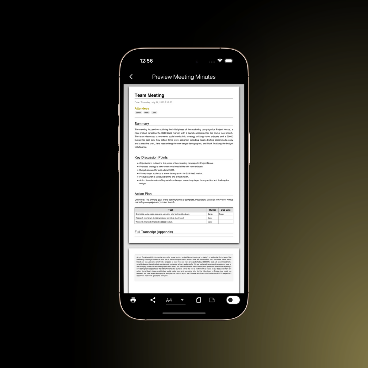 Recording UI with mic and timer
